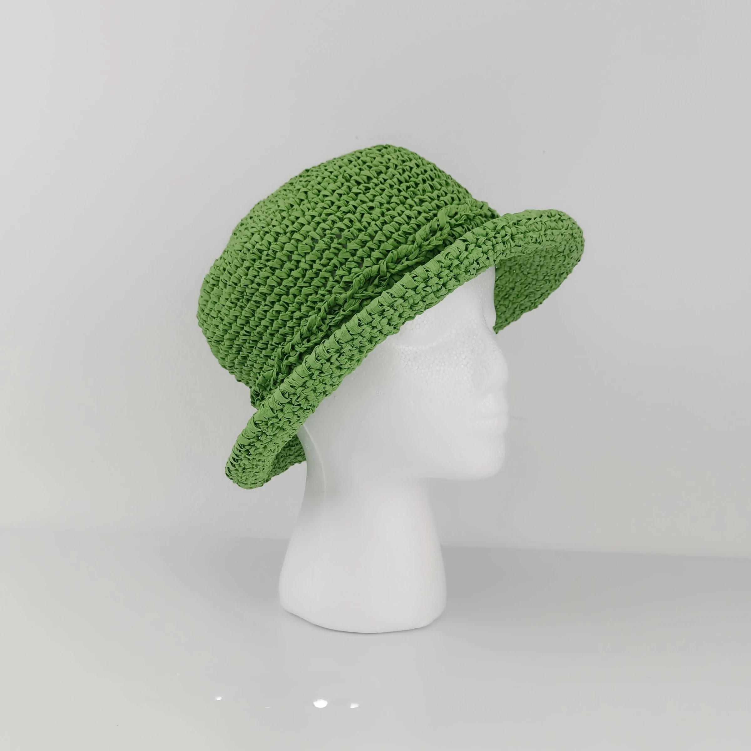 Chapéu de ráfia cor verde maçã – photo 3